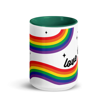 Love is Love Rainbow Pride Accent Coffee Mug | LGBTQIA+ Gift - Spinsterly Co