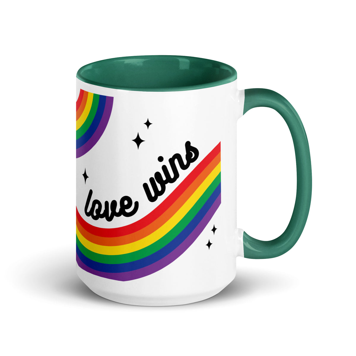 Love is Love Rainbow Pride Accent Coffee Mug | LGBTQIA+ Gift - Spinsterly Co