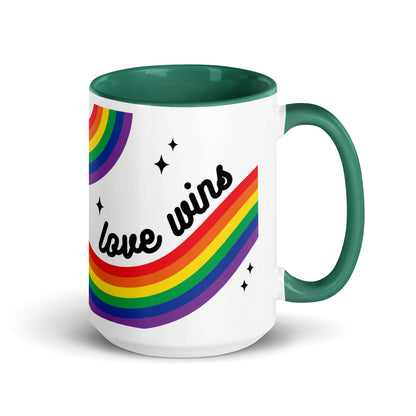 Love is Love Rainbow Pride Accent Coffee Mug | LGBTQIA+ Gift - Spinsterly Co