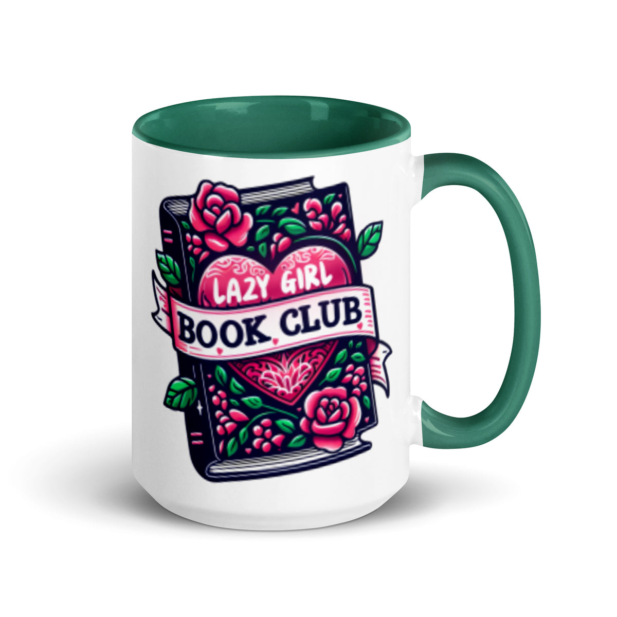 Lazy Girl Book Club Mug | Tattoo-Style Bookish Ceramic Mug - Spinsterly Co