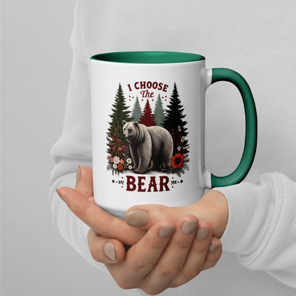 I Choose the Bear Forest Floral Accent Coffee Mug | Funny Feminist Outdoors Gift - Spinsterly Co