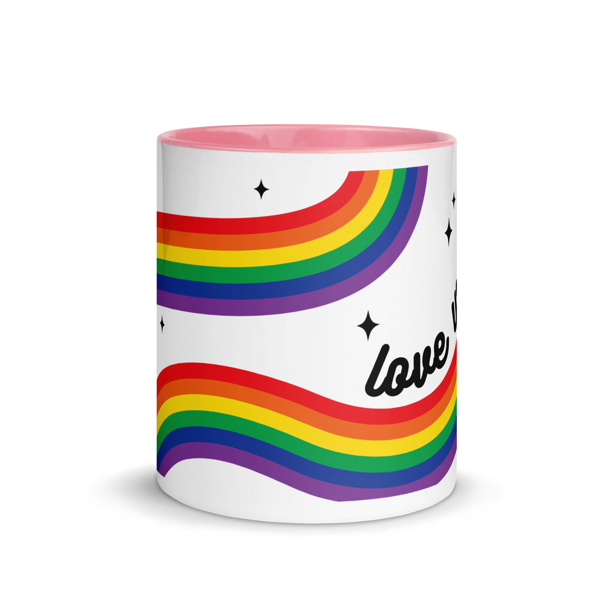 Love is Love Rainbow Pride Accent Coffee Mug | LGBTQIA+ Gift - Spinsterly Co