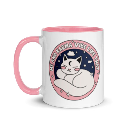Cozy Cat Energy Mug | Starry Cat Ceramic Mug for Cat Lovers - Spinsterly Co