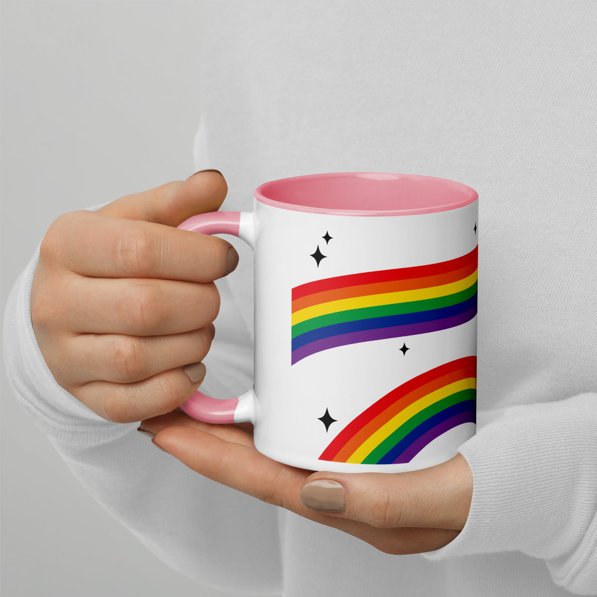 Love is Love Rainbow Pride Accent Coffee Mug | LGBTQIA+ Gift - Spinsterly Co