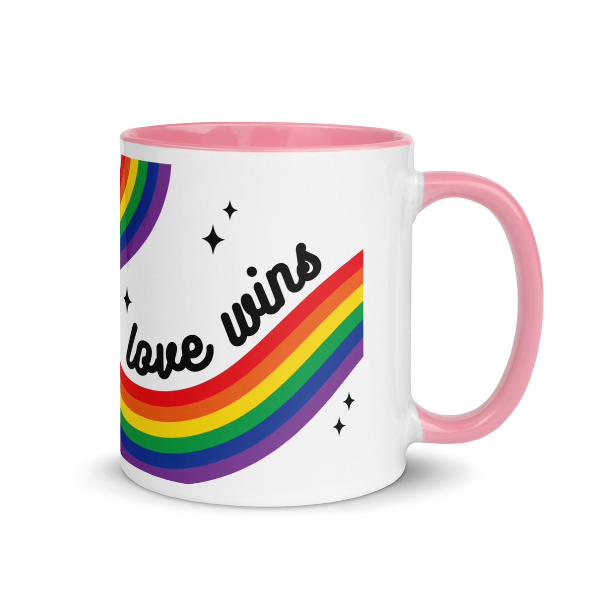Love is Love Rainbow Pride Accent Coffee Mug | LGBTQIA+ Gift - Spinsterly Co