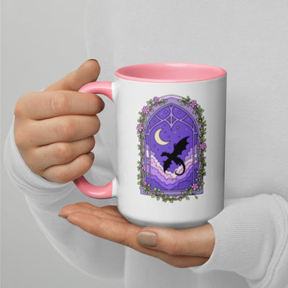 Fantasy Dragon & Moon Mug | Enchanting Ceramic Mug for Readers - Spinsterly Co