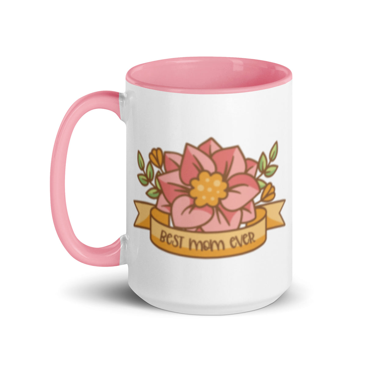 Best Mom Ever Tattoo Floral Accent Coffee Mug | Mother's Day Gift for Mom - Spinsterly Co