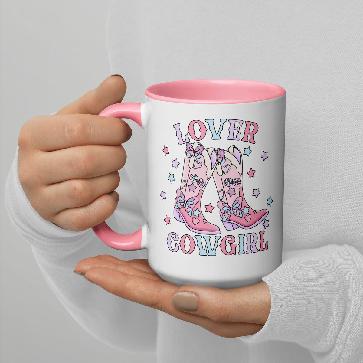 Lover Cowgirl Coquette Western Boot Accent Coffee Mug | Cute Country Gift for Her - Spinsterly Co