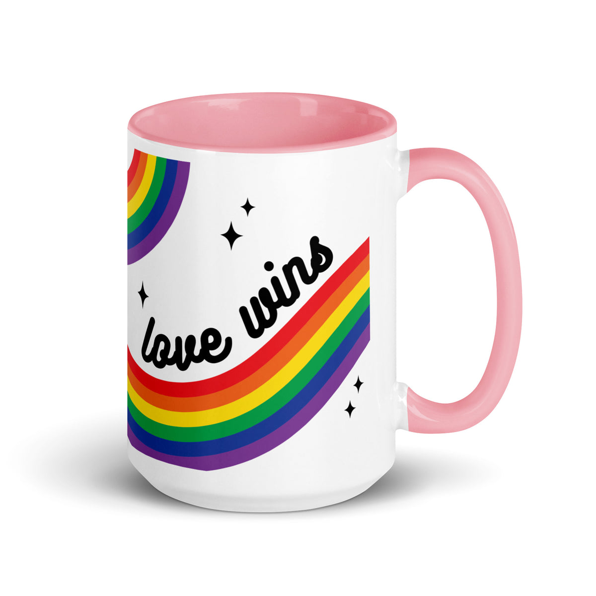 Love is Love Rainbow Pride Accent Coffee Mug | LGBTQIA+ Gift - Spinsterly Co