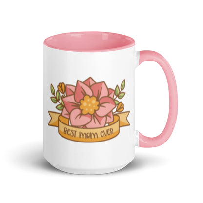 Best Mom Ever Tattoo Floral Accent Coffee Mug | Mother's Day Gift for Mom - Spinsterly Co