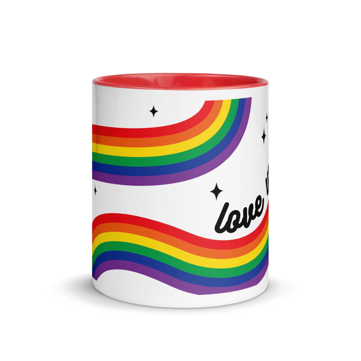 Love is Love Rainbow Pride Accent Coffee Mug | LGBTQIA+ Gift - Spinsterly Co