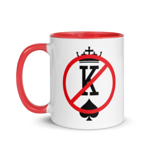 No Kings Prohibition Symbol Accent Coffee Mug | Funny Anti-Monarchy Political Gift - Spinsterly Co