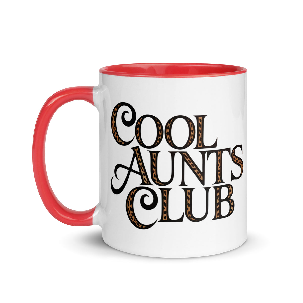 Cool Aunts Club Accent Coffee Mug | Funny Aunt Gift Red Interior Ceramic Mug - Spinsterly Co