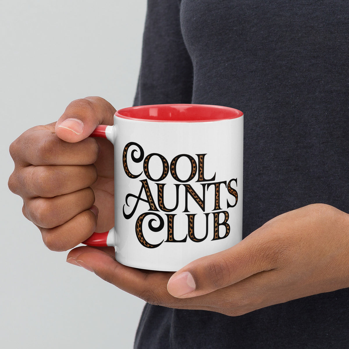 Cool Aunts Club Accent Coffee Mug | Funny Aunt Gift Red Interior Ceramic Mug - Spinsterly Co