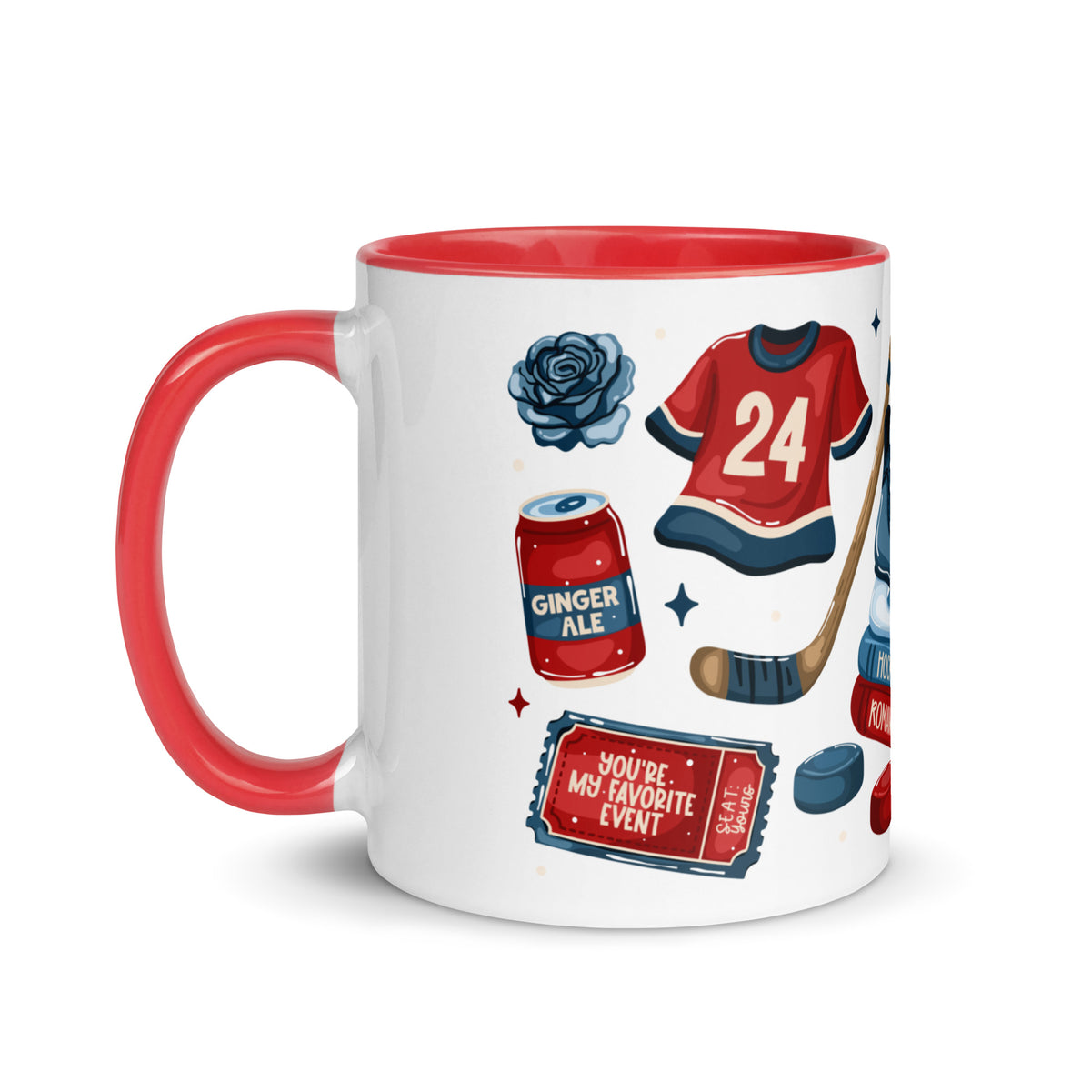 Queer Hockey Romance Scatter Pattern Accent Coffee Mug | Bookish Sports Romance Gift - Spinsterly Co
