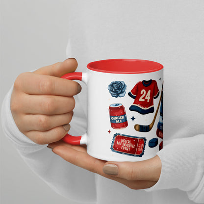 Queer Hockey Romance Scatter Pattern Accent Coffee Mug | Bookish Sports Romance Gift - Spinsterly Co