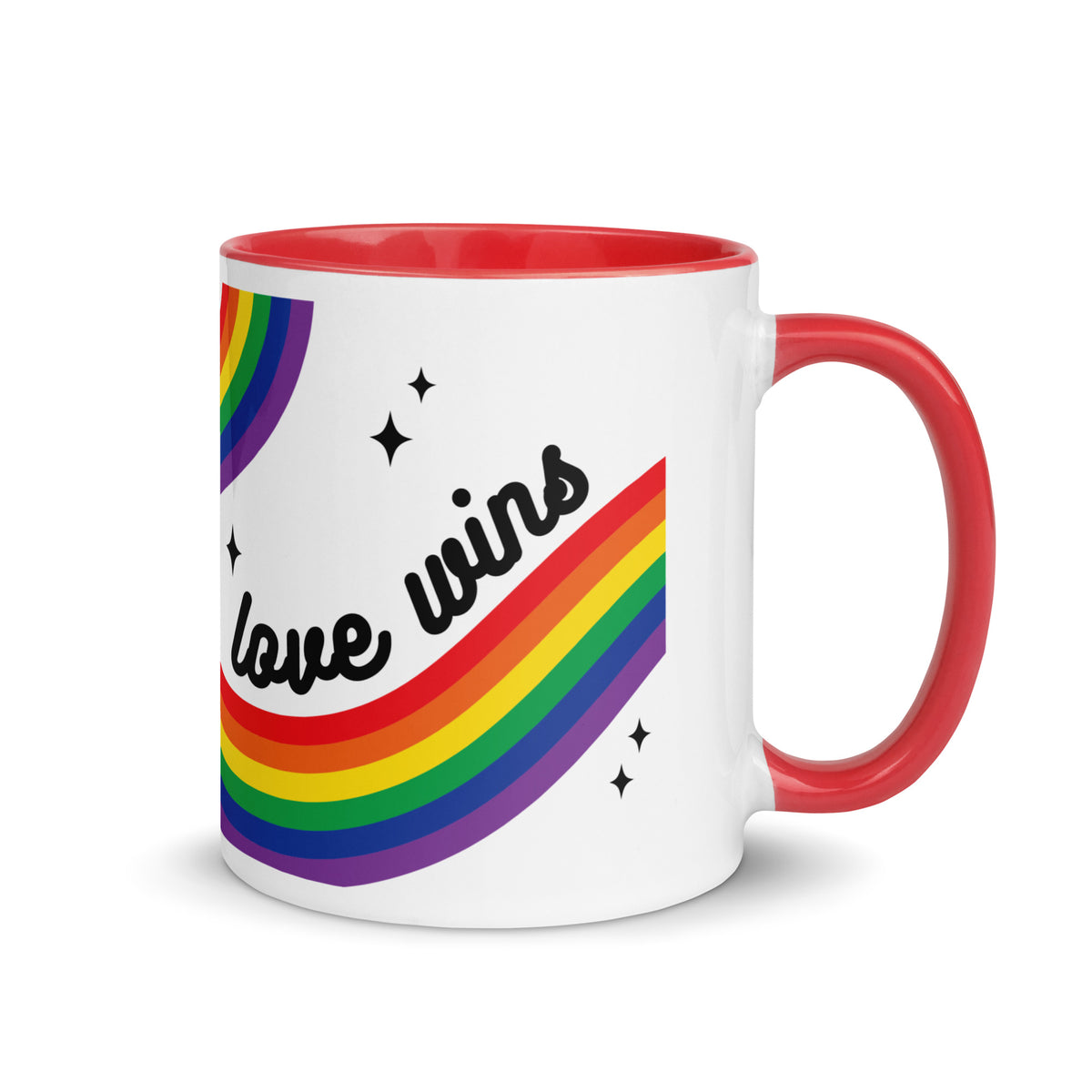 Love is Love Rainbow Pride Accent Coffee Mug | LGBTQIA+ Gift - Spinsterly Co