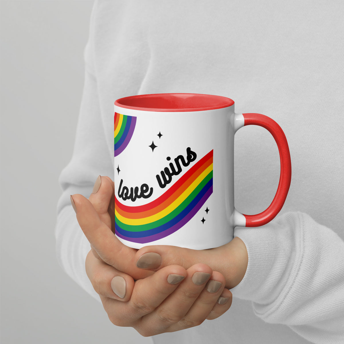 Love is Love Rainbow Pride Accent Coffee Mug | LGBTQIA+ Gift - Spinsterly Co