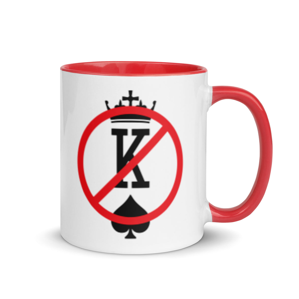 No Kings Prohibition Symbol Accent Coffee Mug | Funny Anti-Monarchy Political Gift - Spinsterly Co