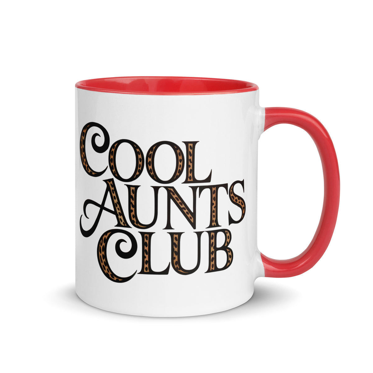 Cool Aunts Club Accent Coffee Mug | Funny Aunt Gift Red Interior Ceramic Mug - Spinsterly Co