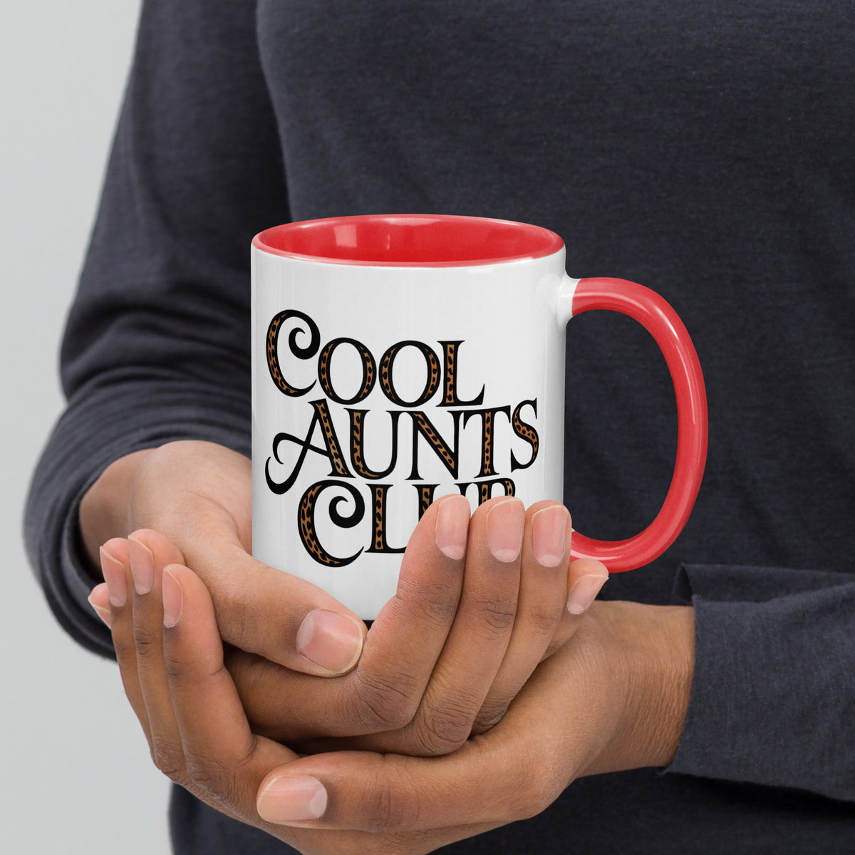 Cool Aunts Club Accent Coffee Mug | Funny Aunt Gift Red Interior Ceramic Mug - Spinsterly Co