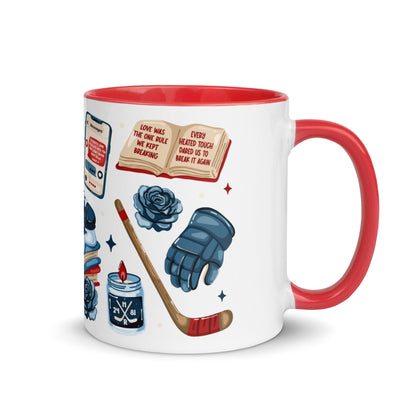 Queer Hockey Romance Scatter Pattern Accent Coffee Mug | Bookish Sports Romance Gift - Spinsterly Co