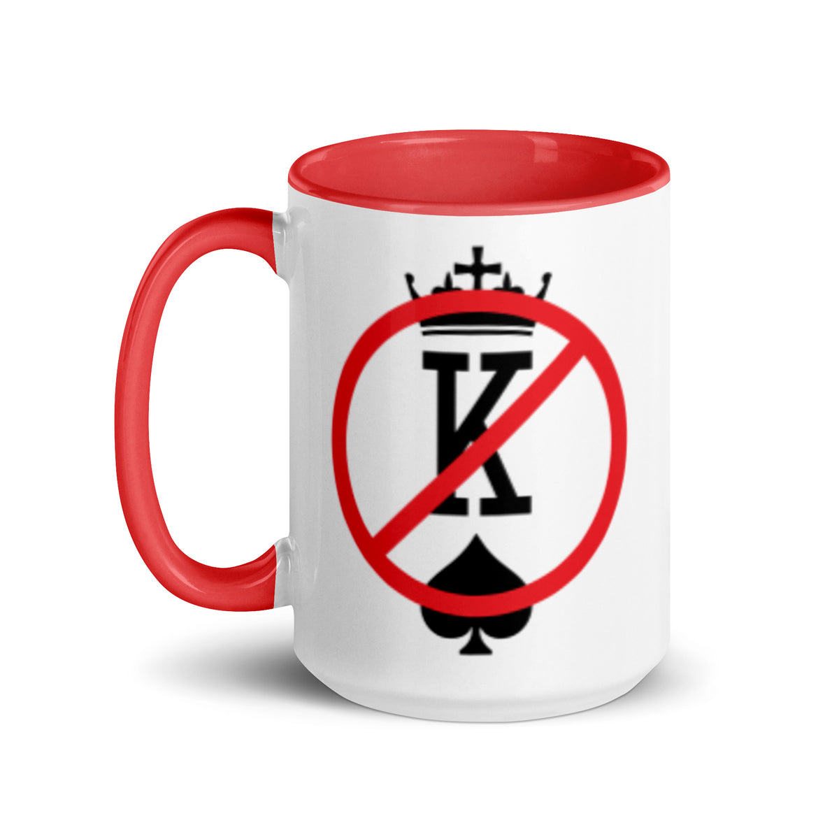 No Kings Prohibition Symbol Accent Coffee Mug | Funny Anti-Monarchy Political Gift - Spinsterly Co
