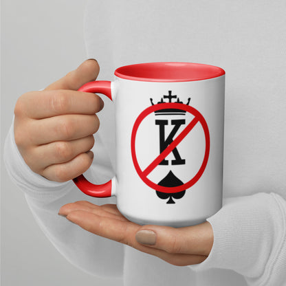 No Kings Prohibition Symbol Accent Coffee Mug | Funny Anti-Monarchy Political Gift - Spinsterly Co