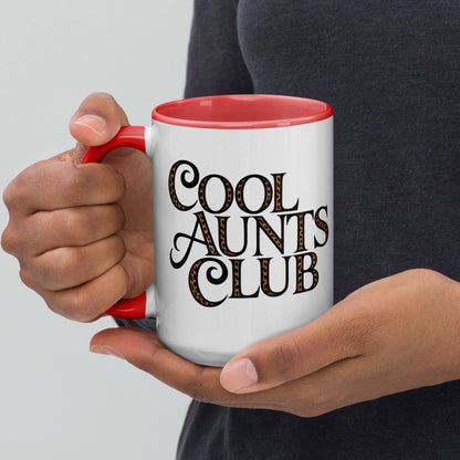 Cool Aunts Club Accent Coffee Mug | Funny Aunt Gift Red Interior Ceramic Mug - Spinsterly Co