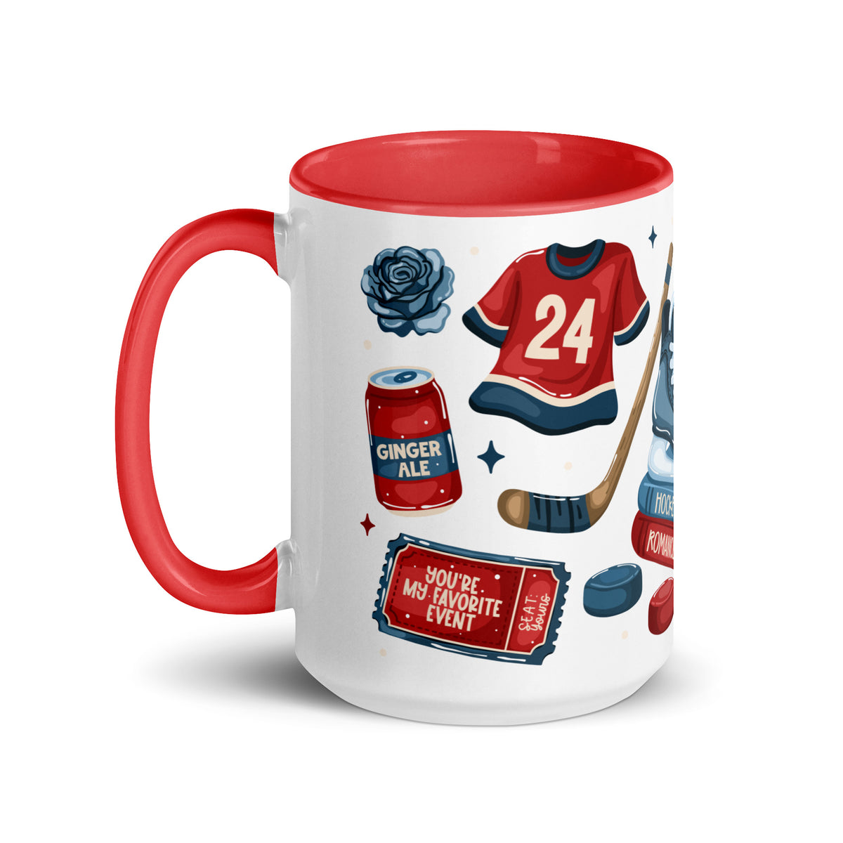 Queer Hockey Romance Scatter Pattern Accent Coffee Mug | Bookish Sports Romance Gift - Spinsterly Co