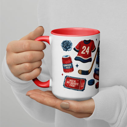 Queer Hockey Romance Scatter Pattern Accent Coffee Mug | Bookish Sports Romance Gift - Spinsterly Co
