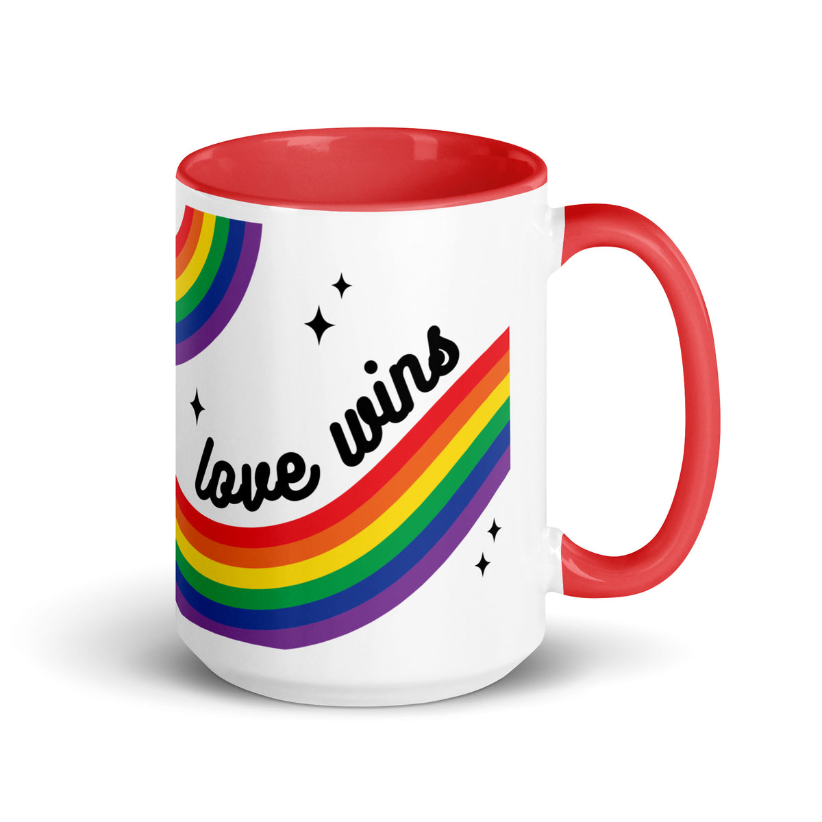 Love is Love Rainbow Pride Accent Coffee Mug | LGBTQIA+ Gift - Spinsterly Co