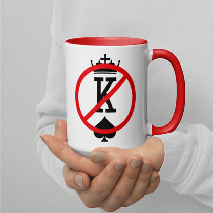 No Kings Prohibition Symbol Accent Coffee Mug | Funny Anti-Monarchy Political Gift - Spinsterly Co