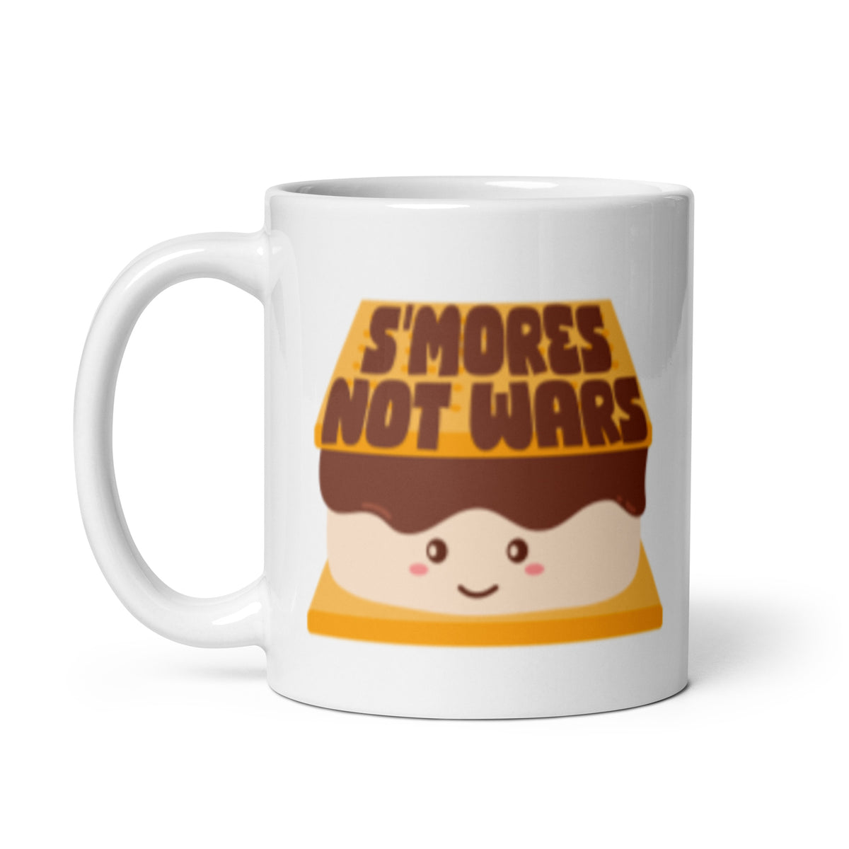 S'mores Not Wars Kawaii S'more White Glossy Mug | Funny Cozy Campfire Gift - Spinsterly Co