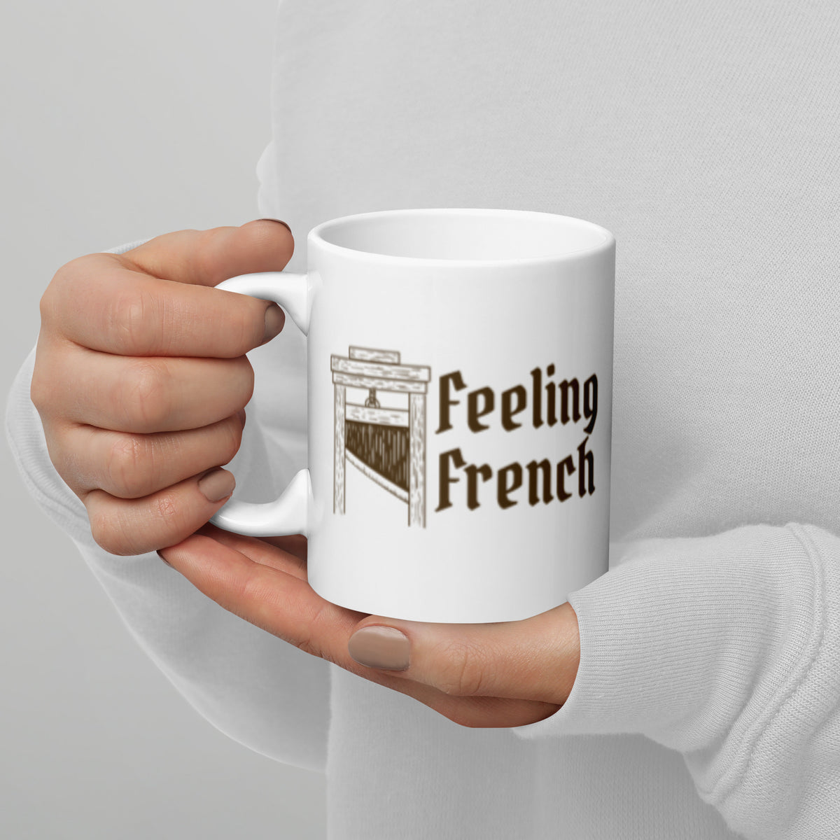 Feeling French Guillotine White Glossy Mug | Funny Dark Political History Gift - Spinsterly Co