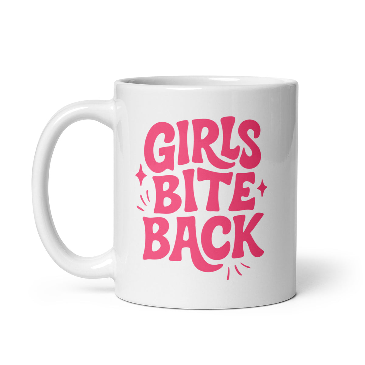 Girls Bite Back Glossy White Coffee Mug | Feminist Sassy Gift - Spinsterly Co
