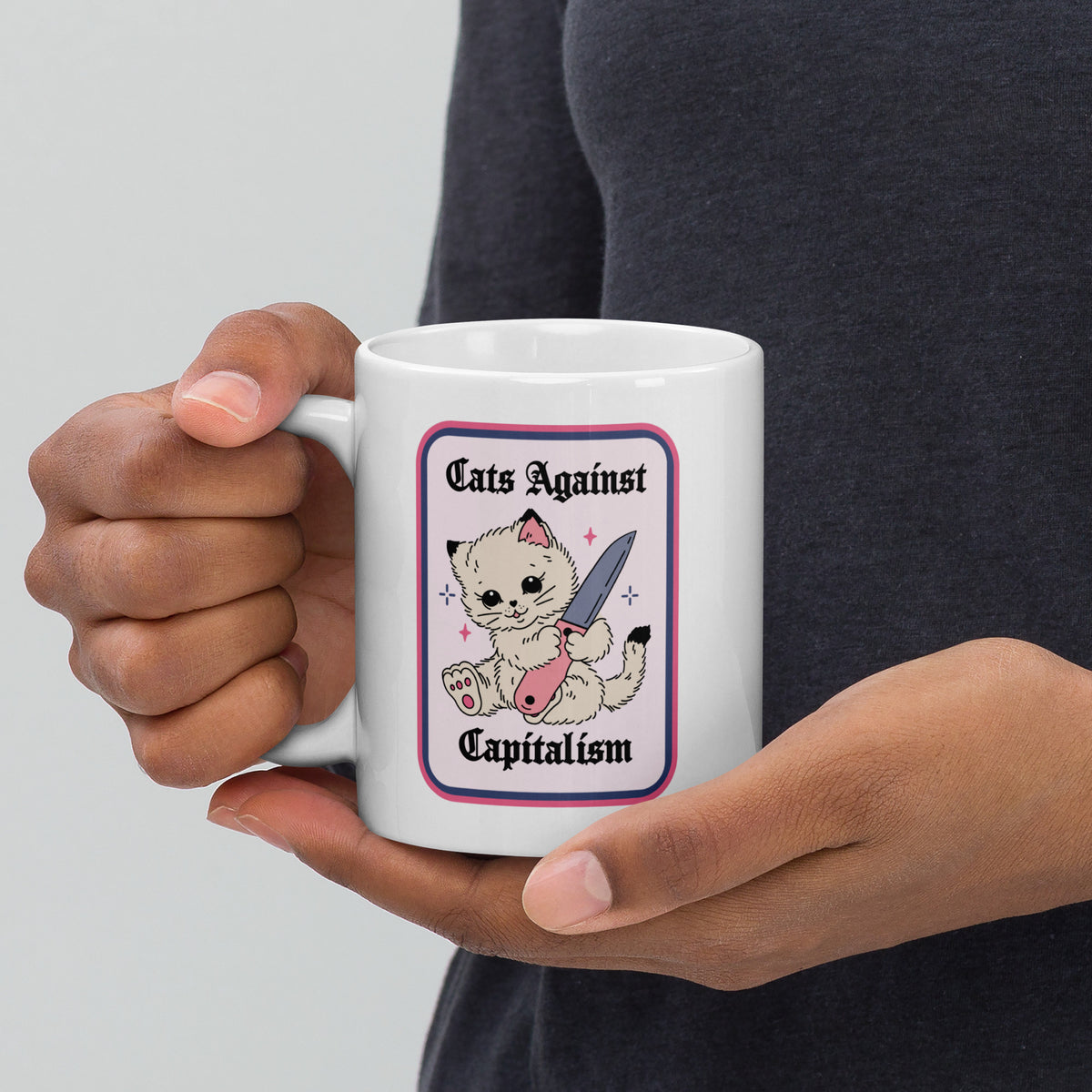 Cats Against Capitalism Glossy White Coffee Mug | Funny Protest Cat Gift - Spinsterly Co