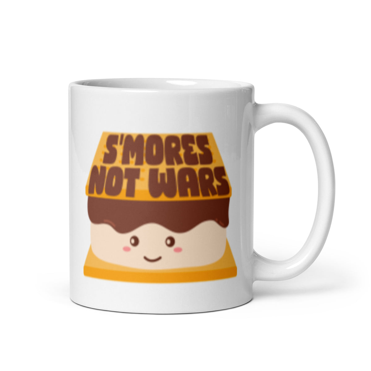 S'mores Not Wars Kawaii S'more White Glossy Mug | Funny Cozy Campfire Gift - Spinsterly Co