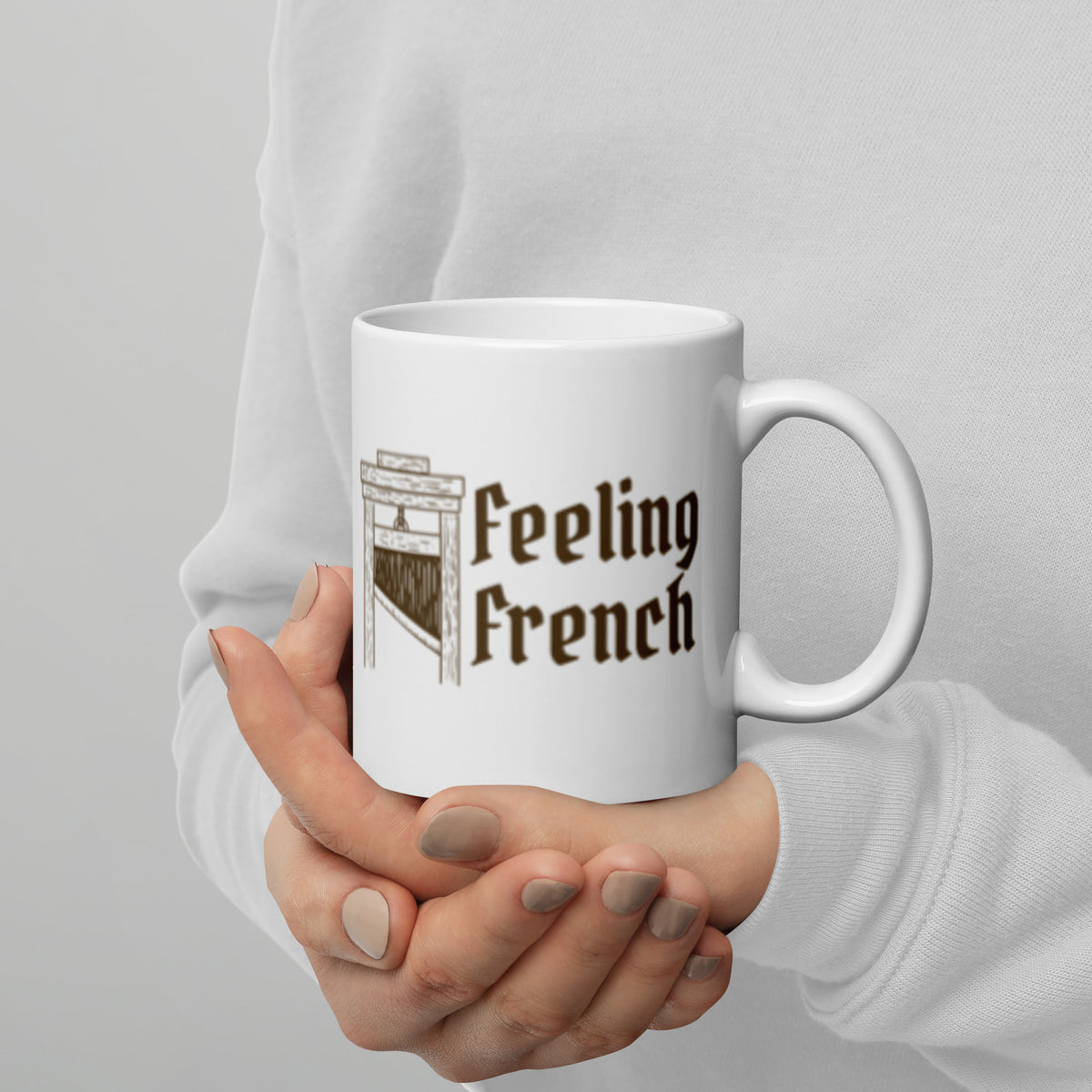 Feeling French Guillotine White Glossy Mug | Funny Dark Political History Gift - Spinsterly Co
