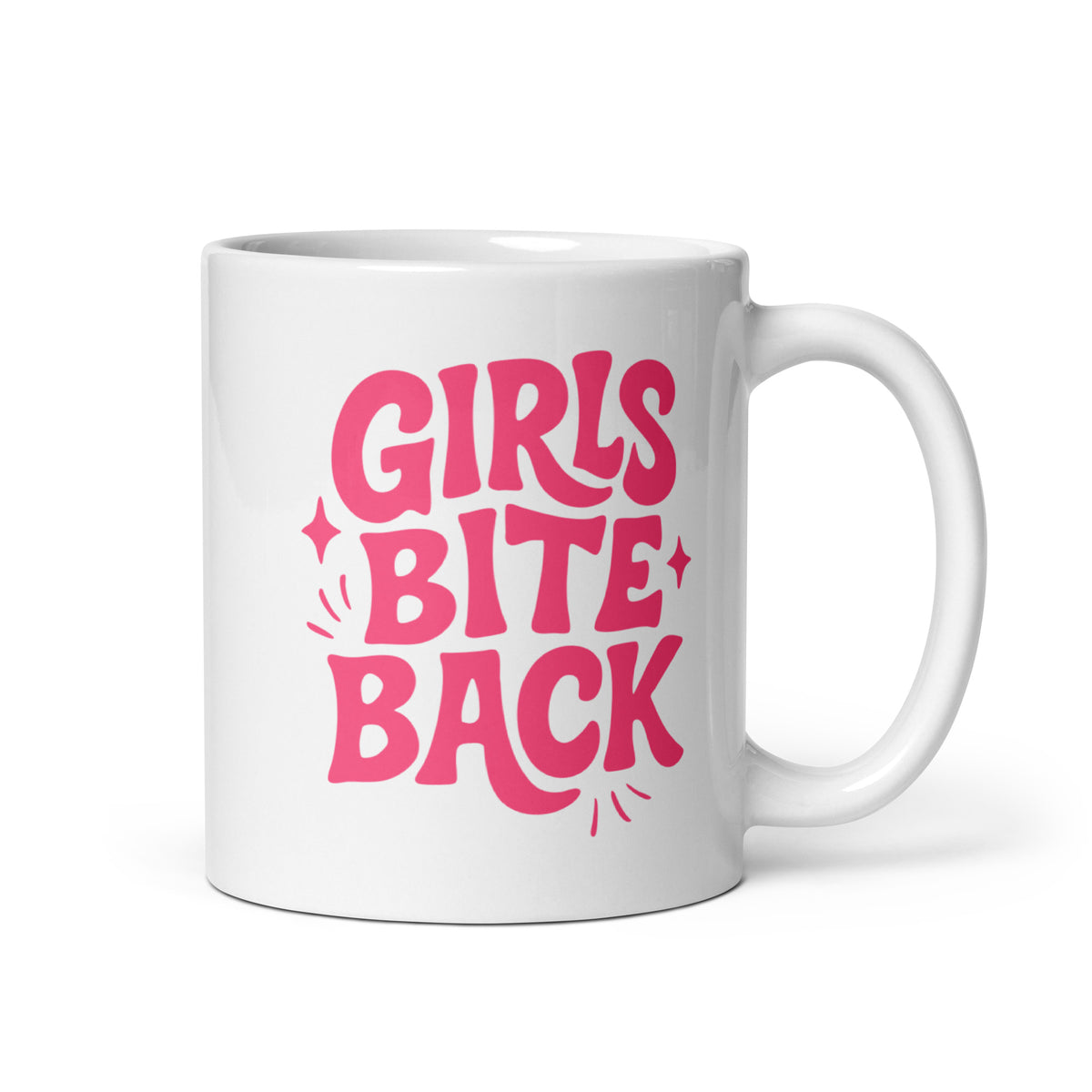 Girls Bite Back Glossy White Coffee Mug | Feminist Sassy Gift - Spinsterly Co