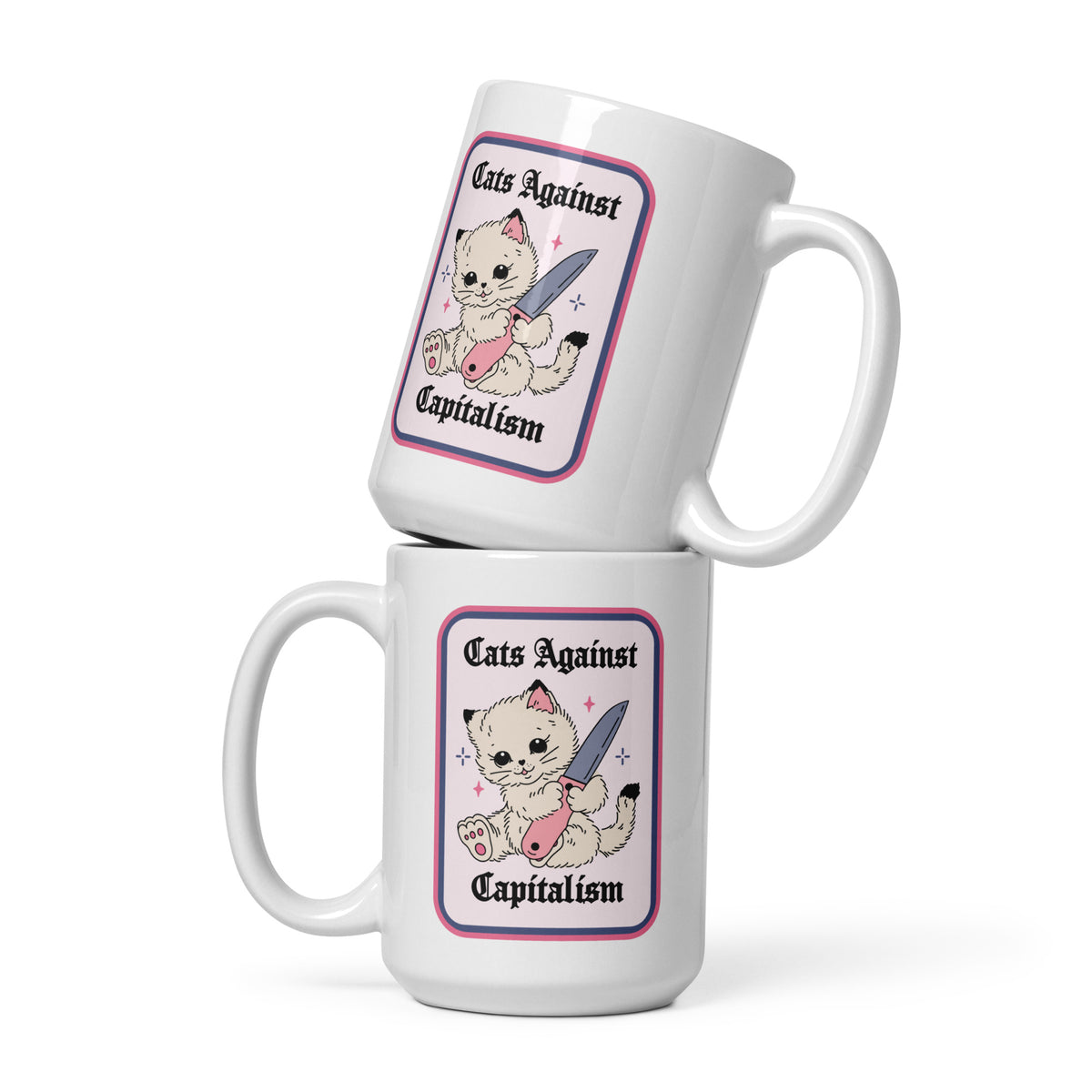 Cats Against Capitalism Glossy White Coffee Mug | Funny Protest Cat Gift - Spinsterly Co