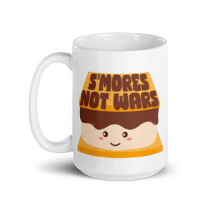 S'mores Not Wars Kawaii S'more White Glossy Mug | Funny Cozy Campfire Gift - Spinsterly Co