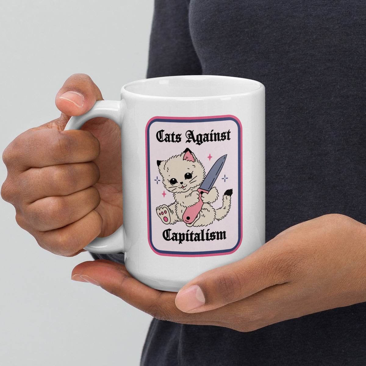 Cats Against Capitalism Glossy White Coffee Mug | Funny Protest Cat Gift - Spinsterly Co