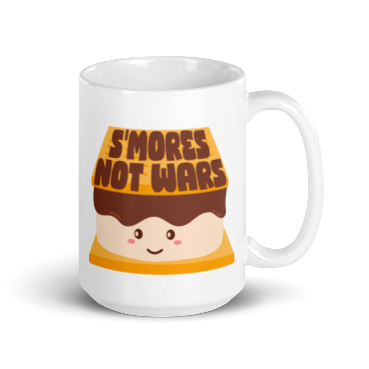 S'mores Not Wars Kawaii S'more White Glossy Mug | Funny Cozy Campfire Gift - Spinsterly Co