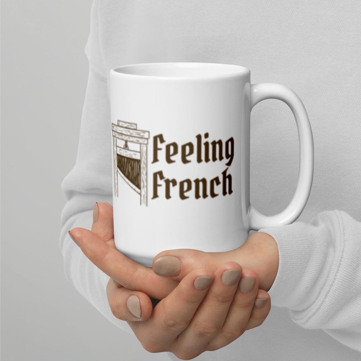 Feeling French Guillotine White Glossy Mug | Funny Dark Political History Gift - Spinsterly Co