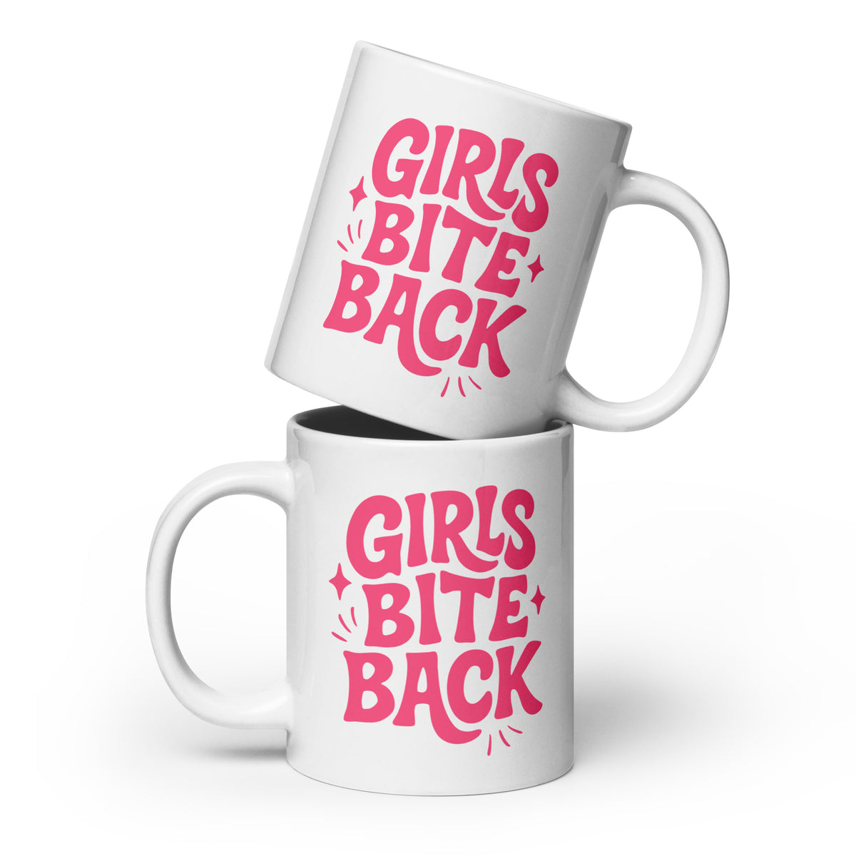 Girls Bite Back Glossy White Coffee Mug | Feminist Sassy Gift - Spinsterly Co