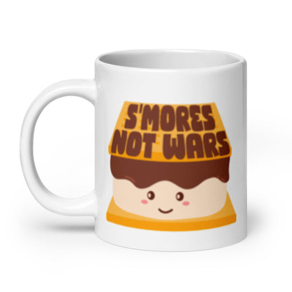S'mores Not Wars Kawaii S'more White Glossy Mug | Funny Cozy Campfire Gift - Spinsterly Co