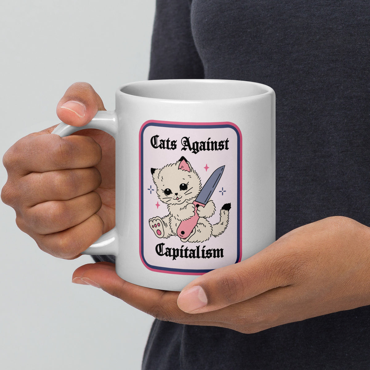 Cats Against Capitalism Glossy White Coffee Mug | Funny Protest Cat Gift - Spinsterly Co