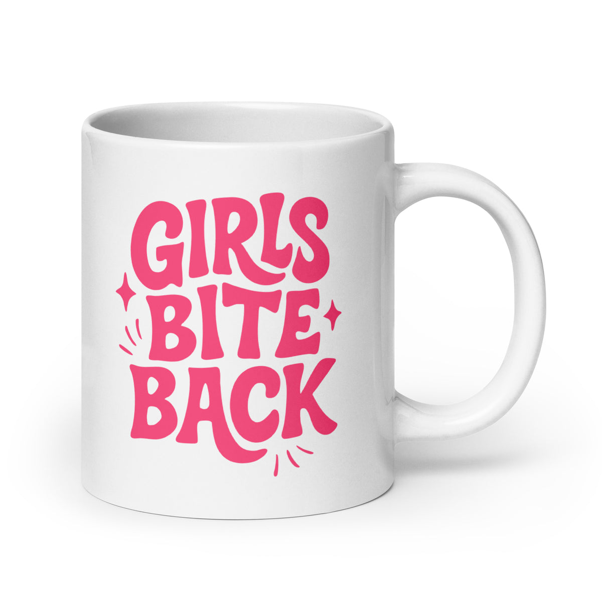Girls Bite Back Glossy White Coffee Mug | Feminist Sassy Gift - Spinsterly Co