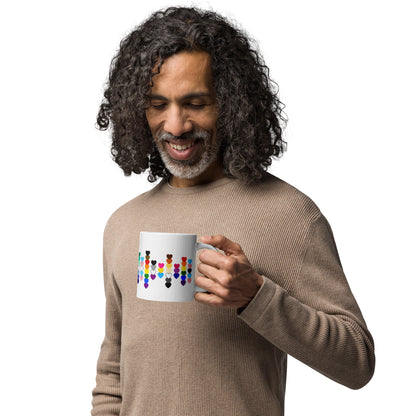 LGBTQIA+ Pride Flag Hearts White Glossy Mug | Inclusive Pride Gift | 19 Flags - Spinsterly Co